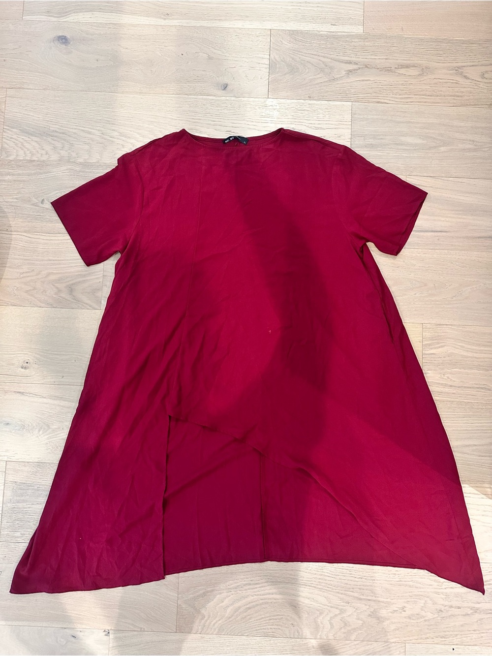 Red Short Sleeve Tunic Top and Pants Set